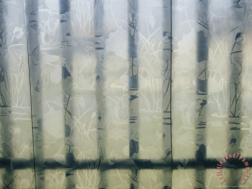 Raymond Gehman Wrought Iron Fence Is Seen Through a Cut Glass Window Art Painting