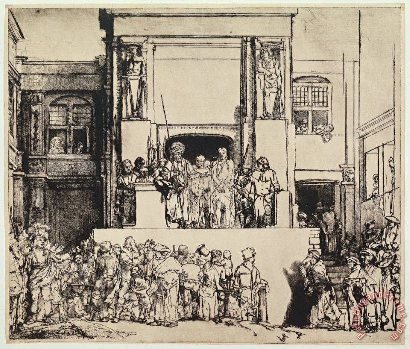 Rembrandt Christ Presented to The People Art Painting