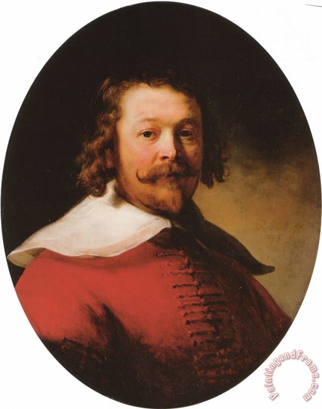 Rembrandt Portrait of a Bearded Man, Bustlength, in a Red Doublet Art Print