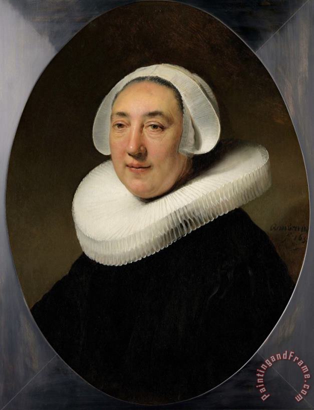 Portrait of Haesje Van Cleyburgh painting - Rembrandt Portrait of Haesje Van Cleyburgh Art Print