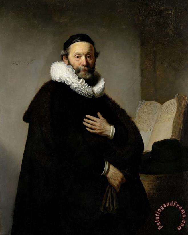 Rembrandt Portrait of Johannes Wtenbogaert (15571644), Remonstrant Minister Art Print