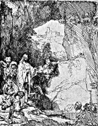 Rembrandt Raising Of Lazarus Rembrandt Engraving