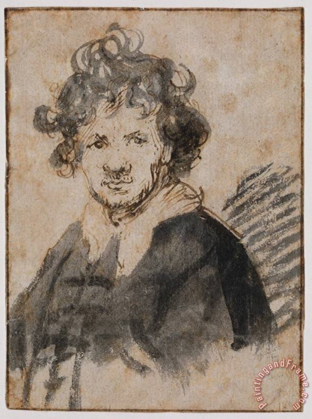 Self Portrait painting - Rembrandt Self Portrait Art Print
