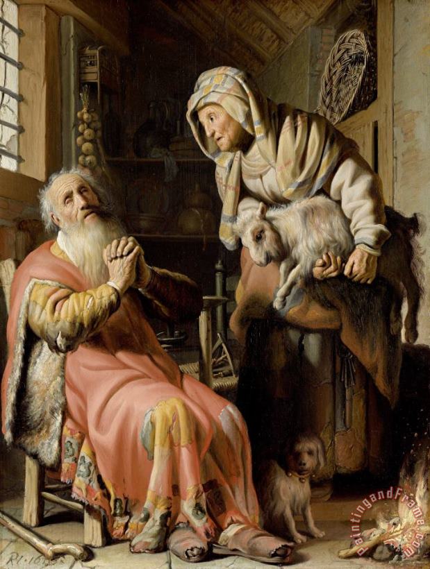Rembrandt Tobit And Anna with a Kid Art Painting