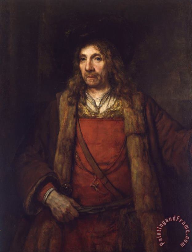 Rembrandt Harmensz van Rijn Man in a Fur Lined Coat Art Painting
