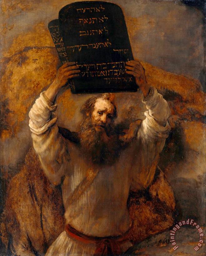 Moses with The Ten Commandments painting - Rembrandt Harmensz van Rijn Moses with The Ten Commandments Art Print