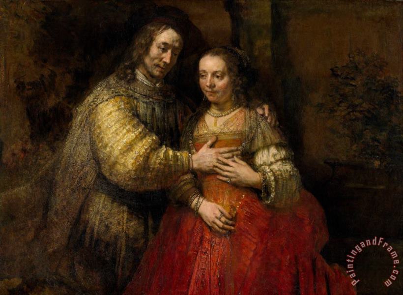 Rembrandt Harmensz van Rijn Portrait of a Couple As Isaac And Rebecca, Known As 'the Jewish Bride' Art Painting