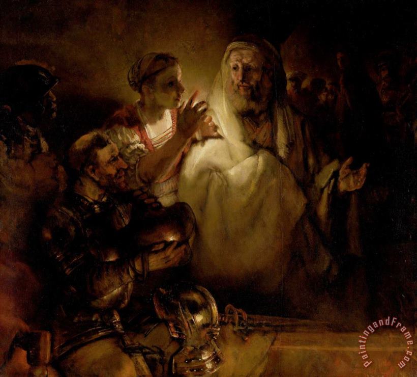 The Denial of St Peter painting - Rembrandt Harmensz van Rijn The Denial of St Peter Art Print