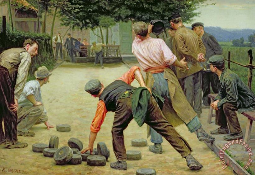 Remy Cogghe A Game of Bourles in Flanders Art Print
