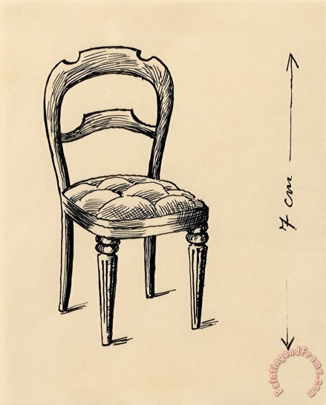 rene magritte La Chaise De Sable. Dessin Original, Non Signe.1940 Art Print