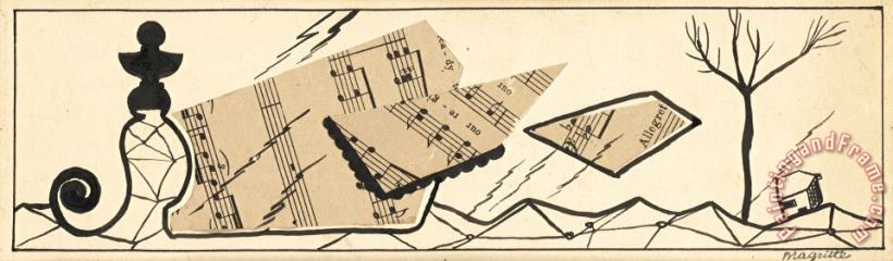 rene magritte Projet D'illustration Pour La Revue 'music' Art Print