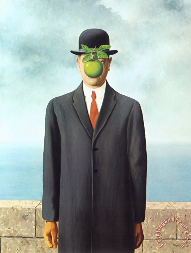 Son of Man 1964 painting - rene magritte Son of Man 1964 Art Print
