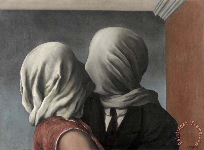 The Lovers painting - rene magritte The Lovers Art Print