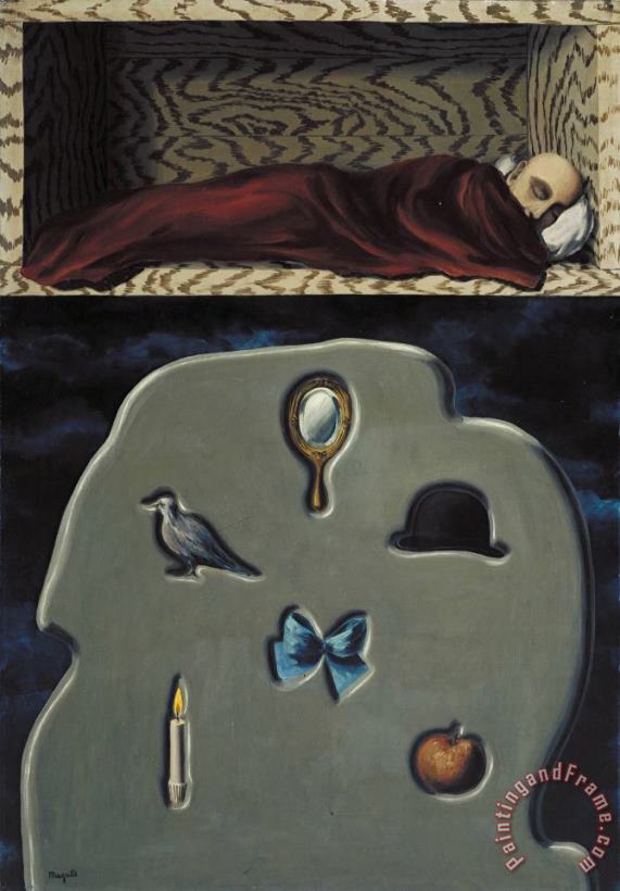 The Reckless Sleeper, 1928 painting - rene magritte The Reckless Sleeper, 1928 Art Print