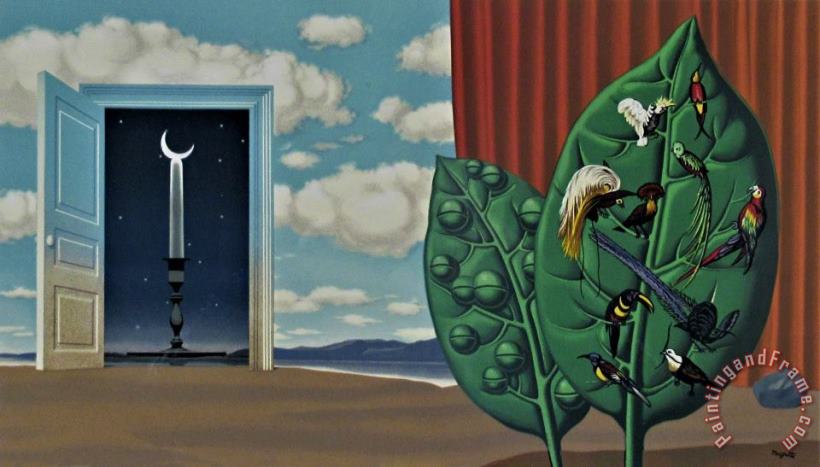 Une Porte S'ouvre Sur La Nuit Veloutee, From Les Enfants Trouves., 1953 painting - rene magritte Une Porte S'ouvre Sur La Nuit Veloutee, From Les Enfants Trouves., 1953 Art Print