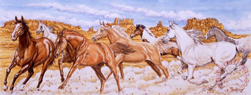 Desert Run painting - Richard De Wolfe Desert Run Art Print