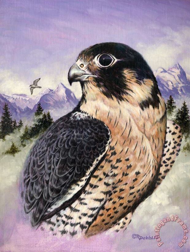 Peregrine Falcon painting - Richard De Wolfe Peregrine Falcon Art Print