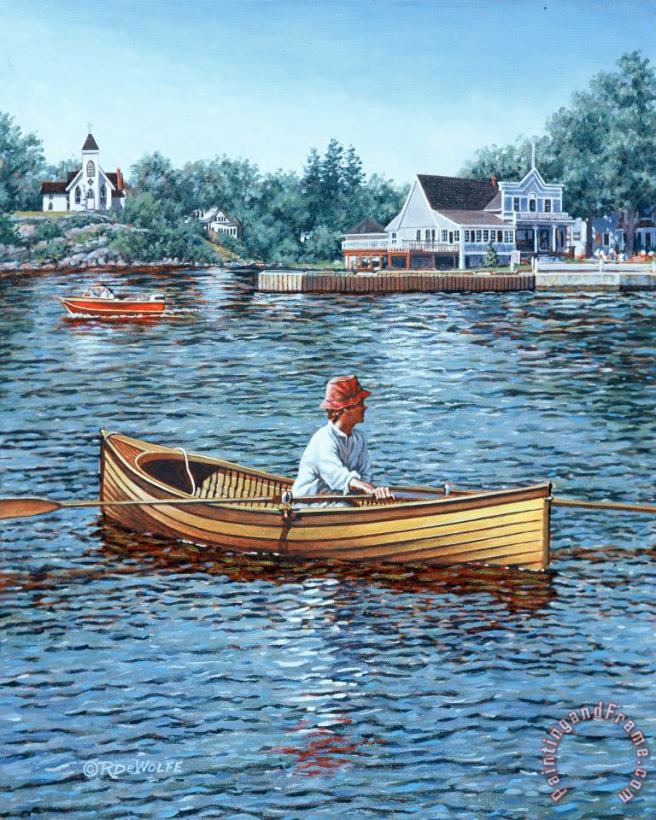 Richard De Wolfe Rowing to Rockport Art Print