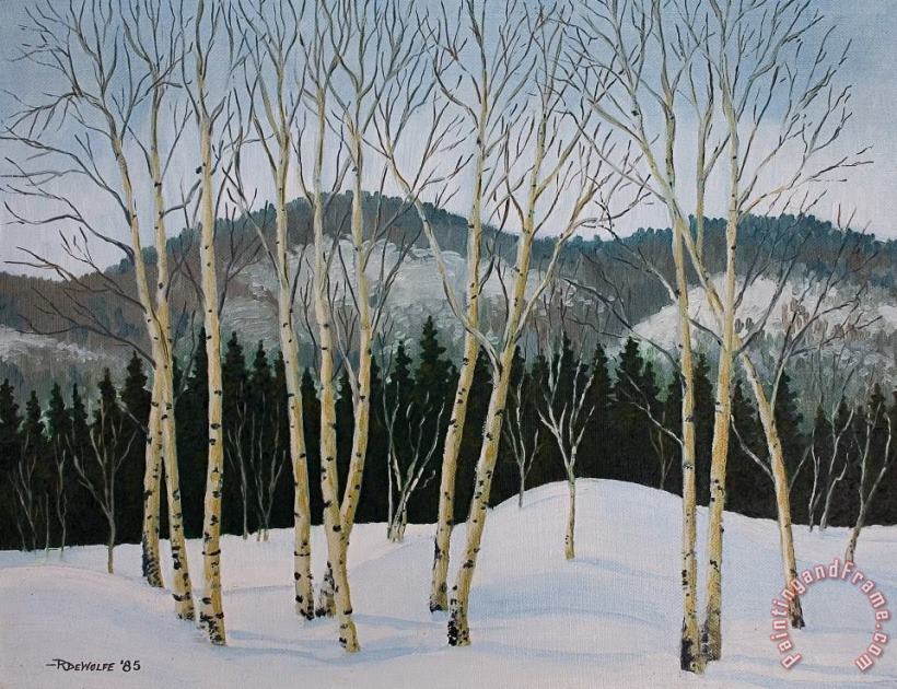 Richard De Wolfe Winter Poplars Art Painting