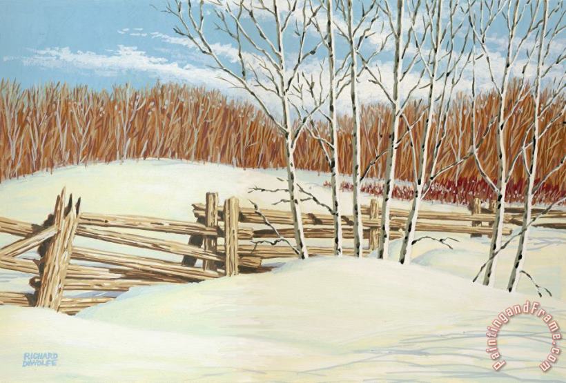 Winter Poplars 2 painting - Richard De Wolfe Winter Poplars 2 Art Print