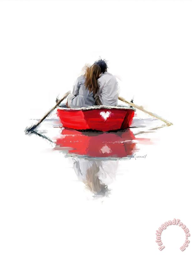 Richard Macneil Couple in a Boat Art Painting