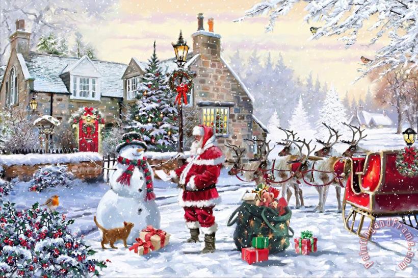 Santa's Cottage painting - Richard Macneil Santa's Cottage Art Print