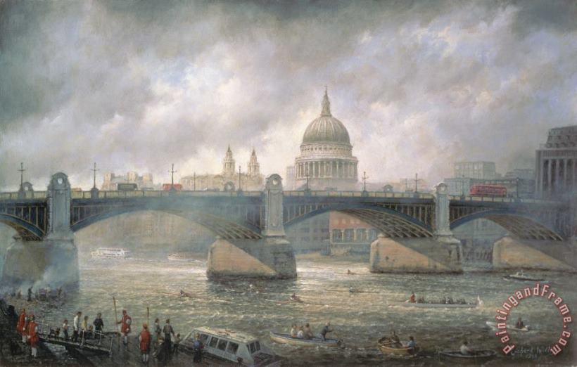 St. Paul's Cathedral From The Southwark Bank painting - Richard Willis St. Paul's Cathedral From The Southwark Bank Art Print