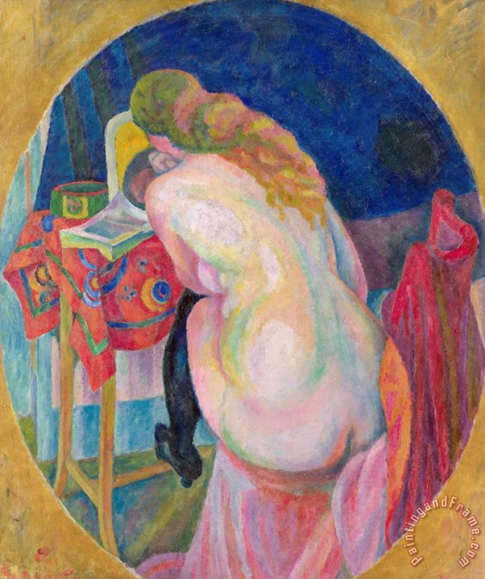Nude Woman Reading painting - Robert Delaunay Nude Woman Reading Art Print