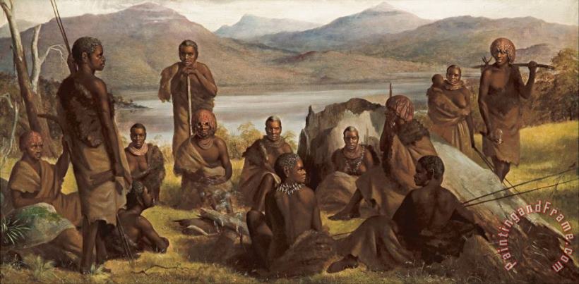 Robert Dowling Group of Natives of Tasmania Art Print