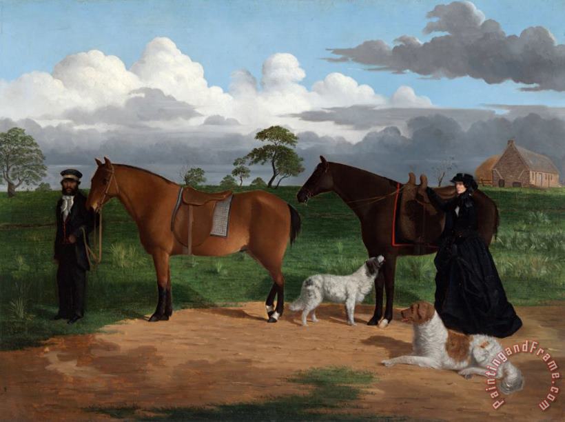 Robert Dowling Mrs Adolphus Sceales with Black Jimmie on Merrang Station Art Painting