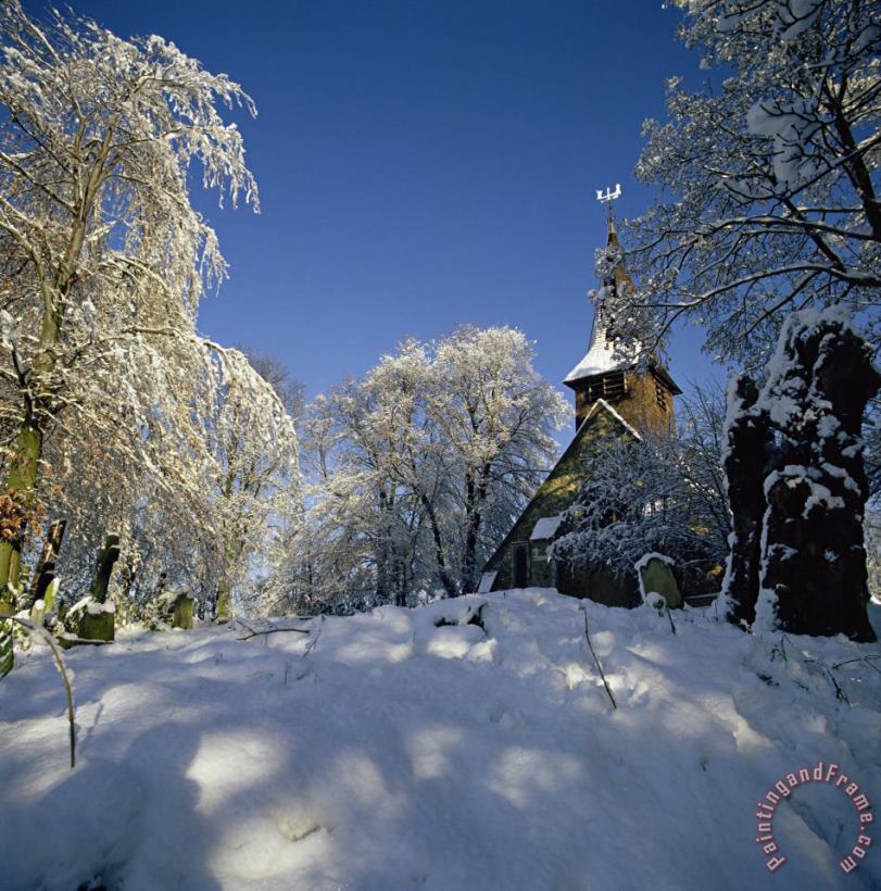 St Peter's Church In The Snow painting - Robert Hallmann St Peter's Church In The Snow Art Print