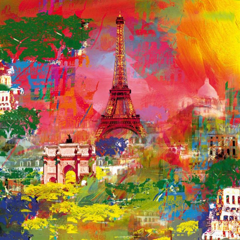 Paris La Tour Eiffel painting - Robert Holzach Paris La Tour Eiffel Art Print