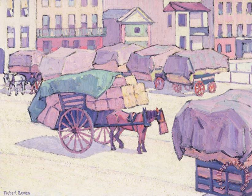 Robert Polhill Bevan Hay Carts - Cumberland Market Art Painting