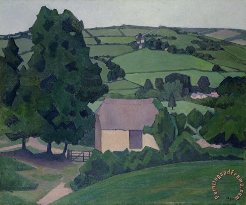 Robert Polhill Bevan Landscape with Thatched Barn Art Painting