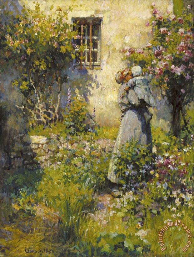 Robert William Vonnoh Jardin De Paysanne (peasant Garden) Art Painting