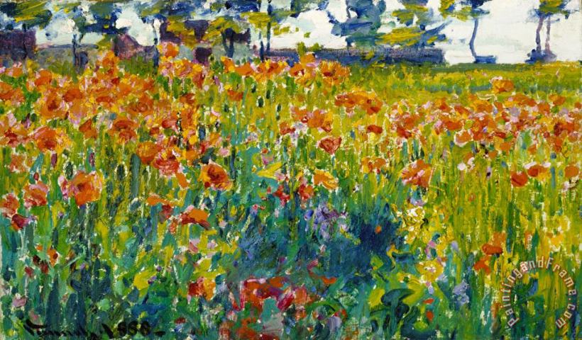 Robert William Vonnoh Poppies in France Art Painting