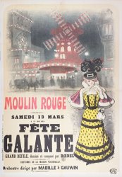 Roedel Poster Advertising A Fete Galante At The Moulin Rouge