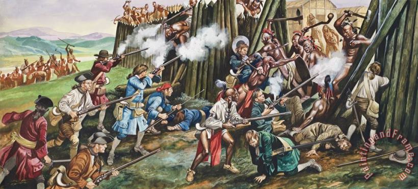 Storming of the Fortress of Neoheroka painting - Ron Embleton Storming of the Fortress of Neoheroka Art Print