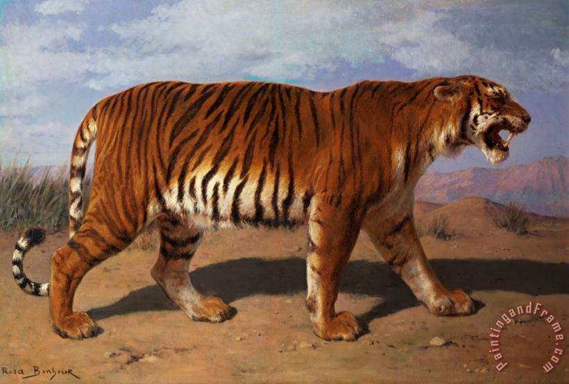 Stalking Tiger painting - Rosa Bonheur Stalking Tiger Art Print