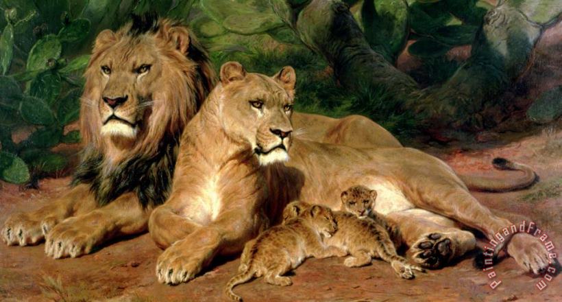 Rosa Bonheur The Lions at Home Art Painting