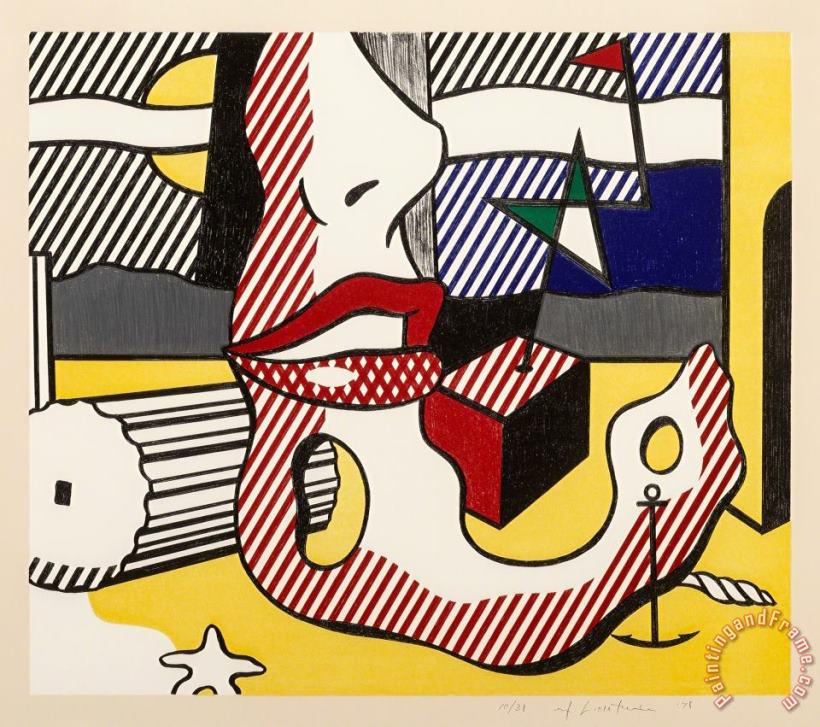 Roy Lichtenstein A Bright Night, From The Surrealist Series, 1978 Art Print