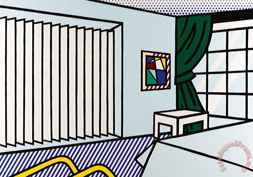 Bedroom, From Interior Series, 1990 painting - Roy Lichtenstein Bedroom, From Interior Series, 1990 Art Print