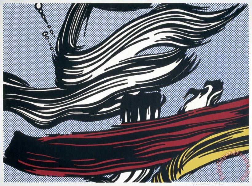 Brushstrokes, Signed, 1967 painting - Roy Lichtenstein Brushstrokes, Signed, 1967 Art Print