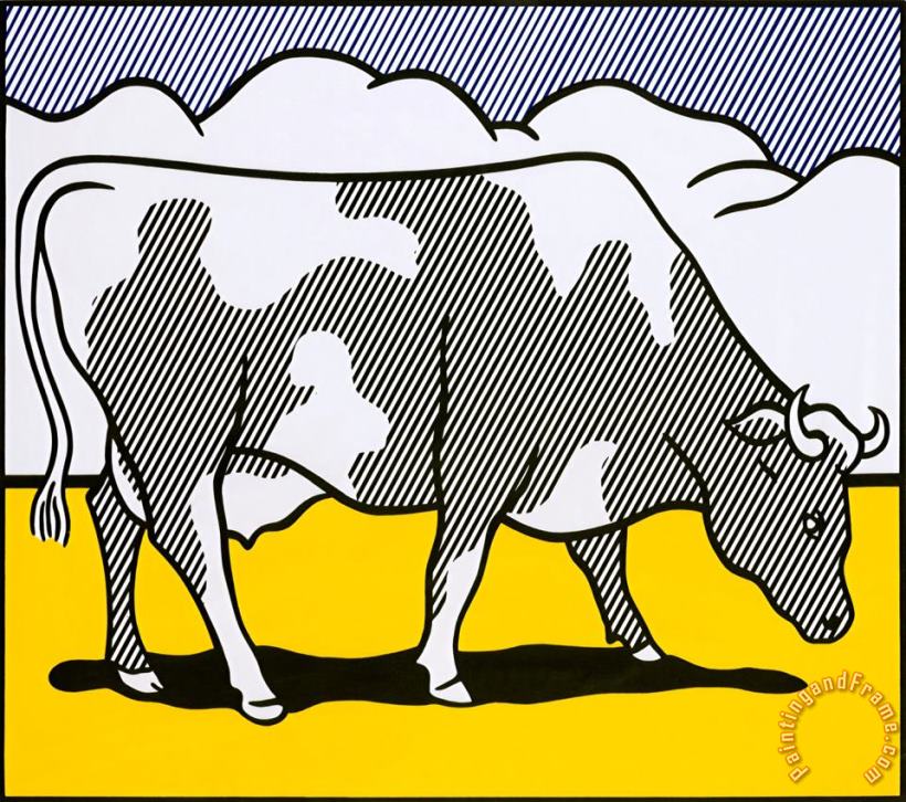 Cow Going Abstract Triptyque, 1982 painting - Roy Lichtenstein Cow Going Abstract Triptyque, 1982 Art Print