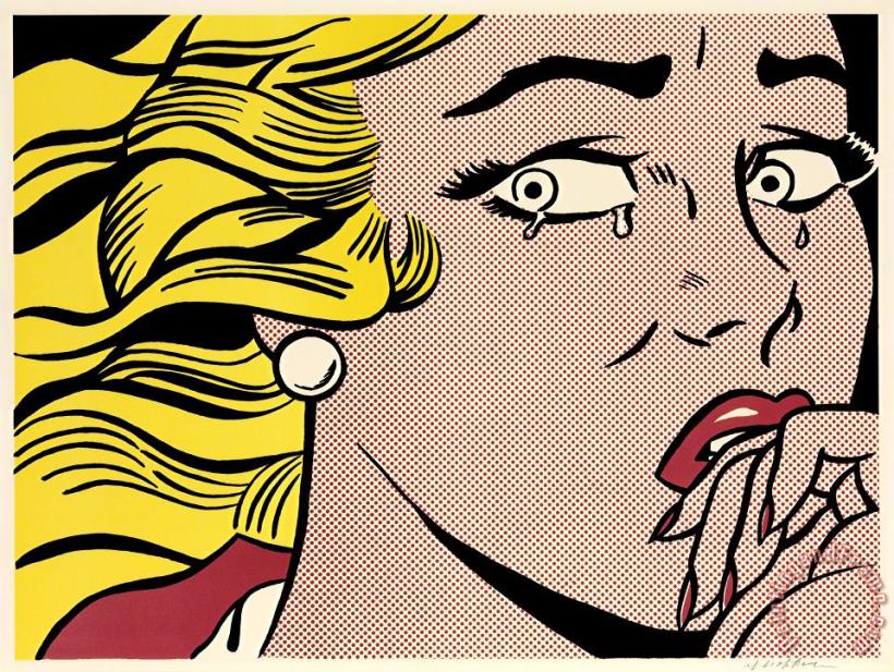 Roy Lichtenstein Crying Girl, Signed, 1963 Art Print