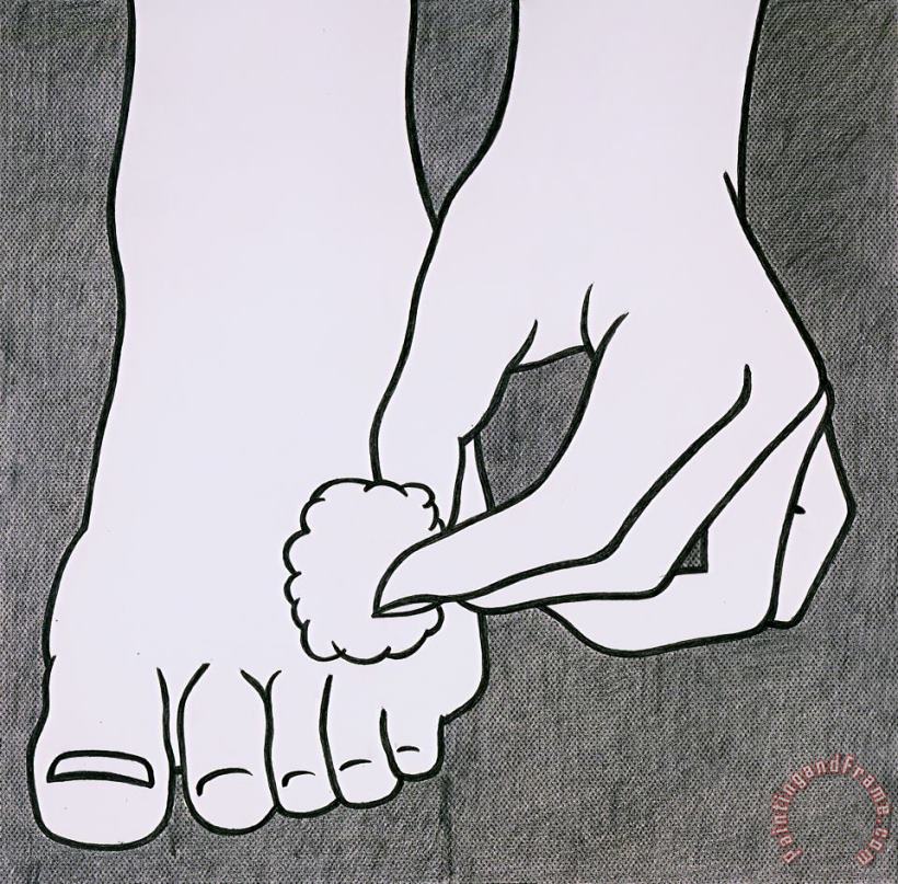 Foot Medication, 1962 painting - Roy Lichtenstein Foot Medication, 1962 Art Print