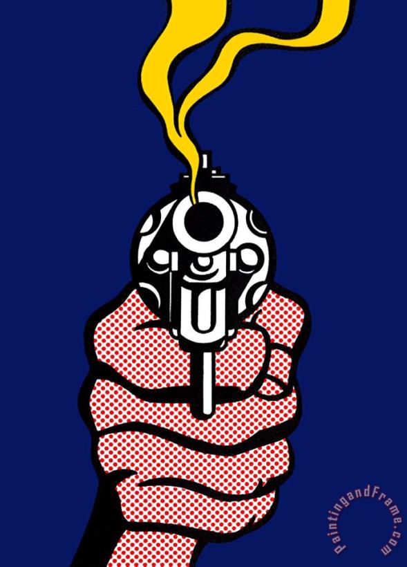 Gun painting - Roy Lichtenstein Gun Art Print