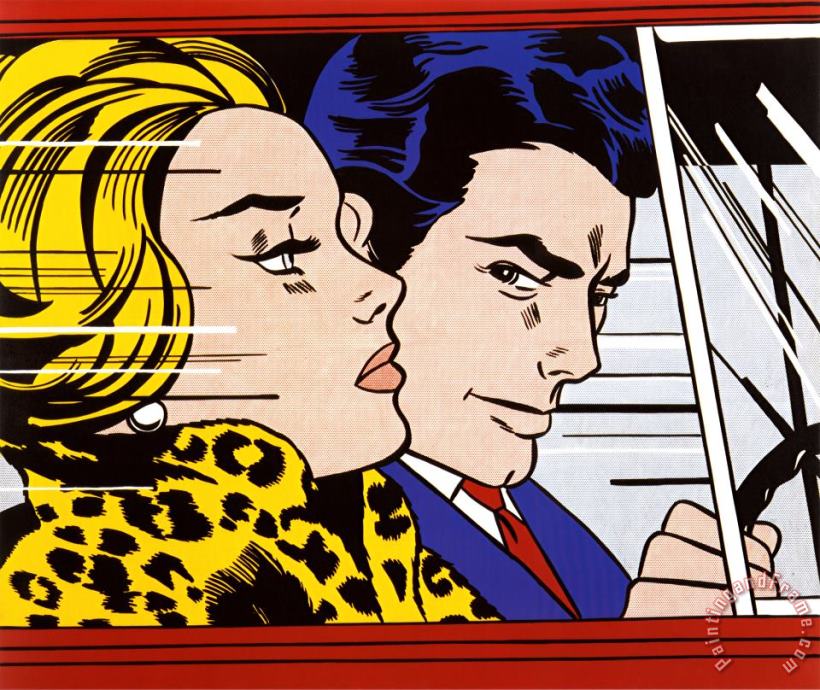 Roy Lichtenstein In The Car 1963 Art Print