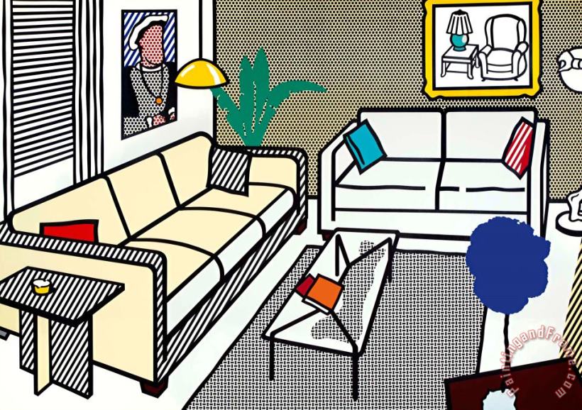 Interior with Yves Klein Sculpture, 1991 painting - Roy Lichtenstein Interior with Yves Klein Sculpture, 1991 Art Print