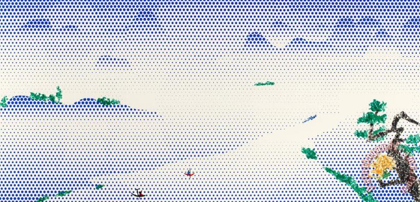 Roy Lichtenstein Landscape with Boats, 1996 Art Print